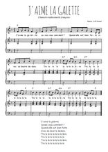 Téléchargez l'arrangement de la partition de comptine-j-aime-la-galette en PDF pour Chant et piano