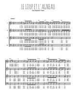 Téléchargez l'arrangement de la partition de J-B Voinet - Le loup et l'agneau en PDF à quatre voix SATB