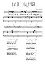 Téléchargez l'arrangement de la partition de comptine-jean-petit-qui-danse en PDF pour Chant et piano