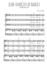 Téléchargez l'arrangement de la partition de Jean-François de Nantes en PDF pour trois voix mixtes et piano