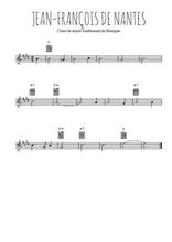 Téléchargez l'arrangement de la partition en Sib de la musique Jean-François de Nantes en PDF