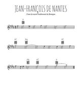 Téléchargez l'arrangement de la partition pour sax en Mib de la musique Jean-François de Nantes en PDF