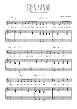 Téléchargez l'arrangement de la partition de Traditionnel-John-Kanak en PDF pour Chant et piano