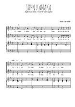 Téléchargez l'arrangement de la partition de John Kanaka en PDF pour deux voix égales et piano
