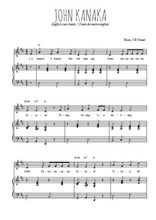 Téléchargez l'arrangement de la partition de Traditionnel-John-Kanaka en PDF pour Chant et piano