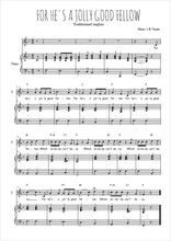Téléchargez l'arrangement de la partition de Traditionnel-For-he-s-a-jolly-good-fellow en PDF pour Chant et piano