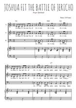 Téléchargez l'arrangement de la partition de Joshua fit the battle of Jericho en PDF pour trois voix mixtes et piano