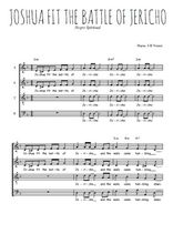 Téléchargez l'arrangement de la partition de Joshua fit the battle of Jericho en PDF à quatre voix SATB