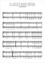 Téléchargez l'arrangement de la partition de El grillo e buon cantore en PDF à deux voix