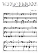 Téléchargez la partition de Joyeux enfants de la Bourgogne en PDF pour Chant et piano