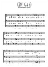 Téléchargez l'arrangement de la partition de Kimi ga yo, hymne national japonais en PDF à trois voix