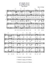 Téléchargez la partition de Kumbaya en PDF pour 3 voix SSA et piano