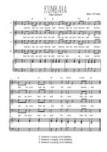 Téléchargez l'arrangement de la partition de Kumbaya en PDF pour 4 voix mixtes et piano