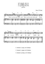 Téléchargez l'arrangement de la partition de spiritual-kumbaya en PDF pour Chant et piano