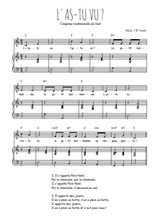 Téléchargez l'arrangement de la partition de Traditionnel-L-as-tu-vu en PDF pour Chant et piano