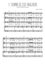 Téléchargez l'arrangement de la partition de L'Homme de Cro-Magnon en PDF pour trois voix mixtes et piano