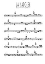 Téléchargez l'arrangement de la partition en Sib de la musique La badoise en PDF