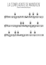 Téléchargez l'arrangement de la partition pour sax en Mib de la musique La complainte de Mandrin en PDF