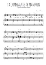 Téléchargez l'arrangement de la partition de la-complainte-de-mandrin en PDF pour Chant et piano