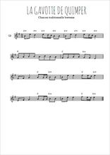 Téléchargez l'arrangement de la partition en Sib de la musique La gavotte de Quimper en PDF