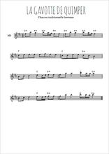 Téléchargez l'arrangement de la partition pour sax en Mib de la musique La gavotte de Quimper en PDF