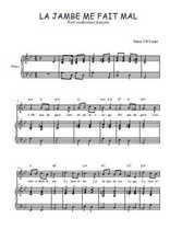 Téléchargez l'arrangement de la partition de Traditionnel-La-jambe-me-fait-mal en PDF pour Chant et piano