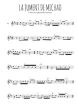 Téléchargez l'arrangement de la partition pour sax en Mib de la musique La jument de Michao en PDF