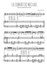 Téléchargez la partition de La jument de Michao en PDF pour Chant et piano