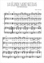Téléchargez la partition de La légende de Saint Nicolas en PDF pour 3 voix SAB et piano