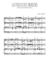 Téléchargez l'arrangement de la partition de La polka des marins en PDF pour deux voix égales et piano
