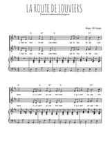 Téléchargez l'arrangement de la partition de La route de Louviers en PDF pour deux voix égales et piano