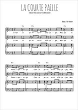 Téléchargez l'arrangement de la partition de La courte paille en PDF pour deux voix égales et piano