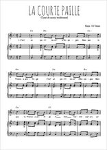 Téléchargez l'arrangement de la partition de bretagne-la-courte-paille en PDF pour Chant et piano