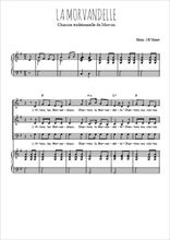 Téléchargez l'arrangement de la partition de La Morvandelle en PDF pour trois voix mixtes et piano
