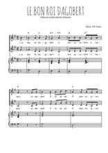 Téléchargez l'arrangement de la partition de Le bon roi Dagobert en PDF pour deux voix égales et piano