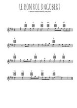 Téléchargez l'arrangement de la partition pour sax en Mib de la musique Le bon roi Dagobert en PDF