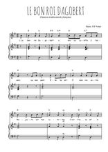 Téléchargez l'arrangement de la partition de comptine-le-bon-roi-dagobert en PDF pour Chant et piano