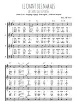 Téléchargez l'arrangement de la partition de Le chant des marais en PDF à quatre voix SATB