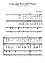 Téléchargez l'arrangement de la partition de Le chant des partisans en PDF pour deux voix égales et piano