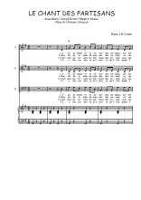 Téléchargez l'arrangement de la partition de Le chant des partisans en PDF pour trois voix mixtes et piano