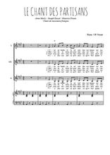 Téléchargez l'arrangement de la partition de Le chant des partisans en PDF pour trois voix de femmes et piano