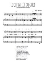 Téléchargez l'arrangement de la partition de Traditionnel-Le-chevalier-du-guet en PDF pour Chant et piano