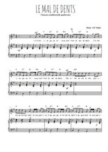 Téléchargez l'arrangement de la partition de Traditionnel-Le-mal-de-dents en PDF pour Chant et piano