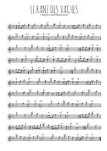 Téléchargez la partition pour saxophone en Mib de la musique suisse-le-ranz-des-vaches en PDF