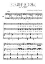 Téléchargez l'arrangement de la partition de Le renard et le corbeau en PDF pour deux voix égales et piano