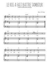 Téléchargez l'arrangement de la partition de Traditionnel-Le-roi-a-fait-battre-tambour en PDF pour Chant et piano
