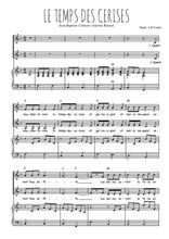 Téléchargez l'arrangement de la partition de Le temps des cerises en PDF pour deux voix égales et piano