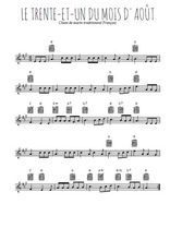 Téléchargez la partition en Sib de la musique chant-de-marin-le-trente-et-un-du-mois-d-aout en PDF