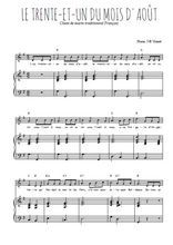 Téléchargez l'arrangement de la partition de chant-de-marin-le-trente-et-un-du-mois-d-aout en PDF pour Chant et piano