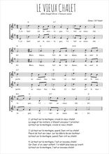 Téléchargez l'arrangement de la partition de abbe-joseph-bovet-suisse-le-vieux-chalet en PDF à deux voix
